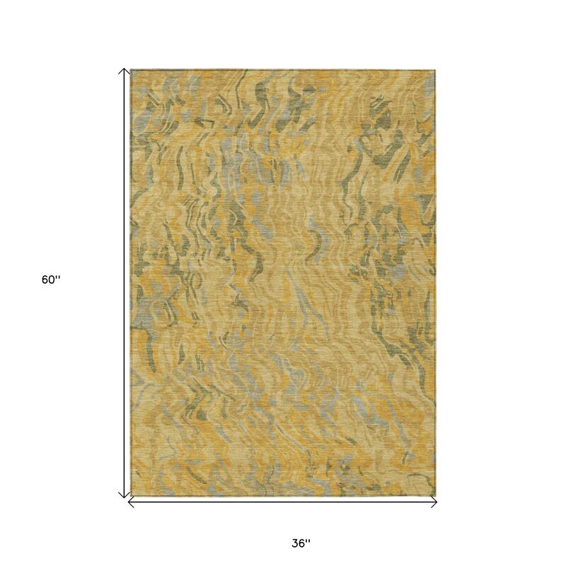 HomeRoots Abstract Transitional Rectangle Outdoor Rug