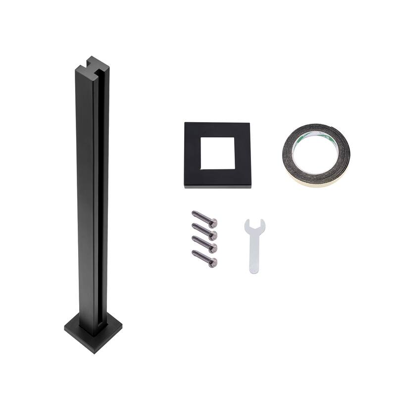 Glass Clamp, Height Glass Railing Bracket for 0.39 "-0.47 " Thickness Tempered Glass, 304 Stainless Steel Glass Mounting Clamp - 37.4"