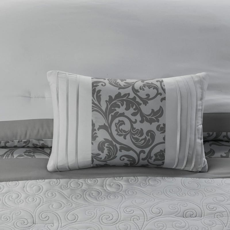 Embroidered 8 Piece Comforter Set Neutral