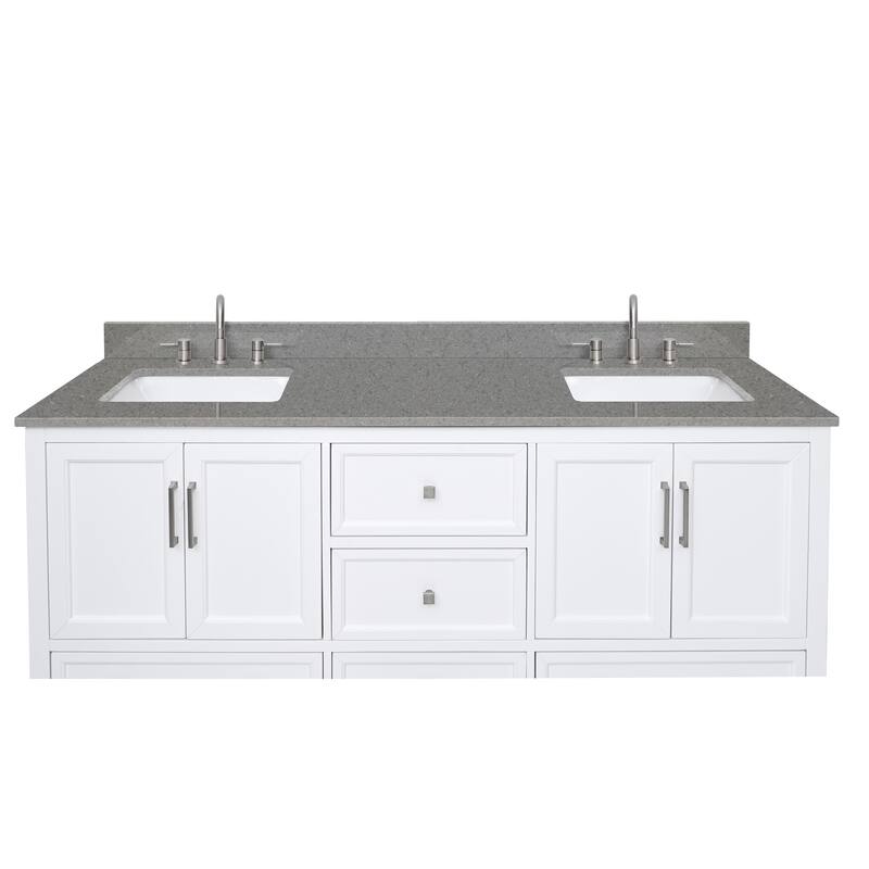 Avanity Quartz Vanity Top with Rectangular Undermount Sinks