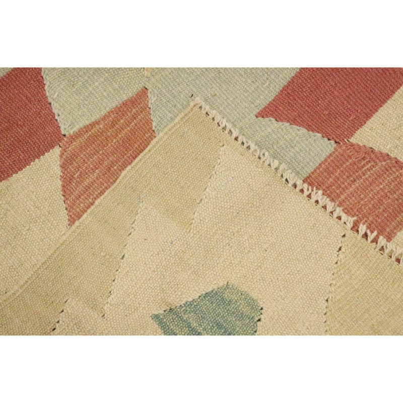 Hand Woven Oriental 100% Wool Carpet Southwestern Tribal Multi-Colored Kilim Area Rug - 8' 10'' X 6' 0''