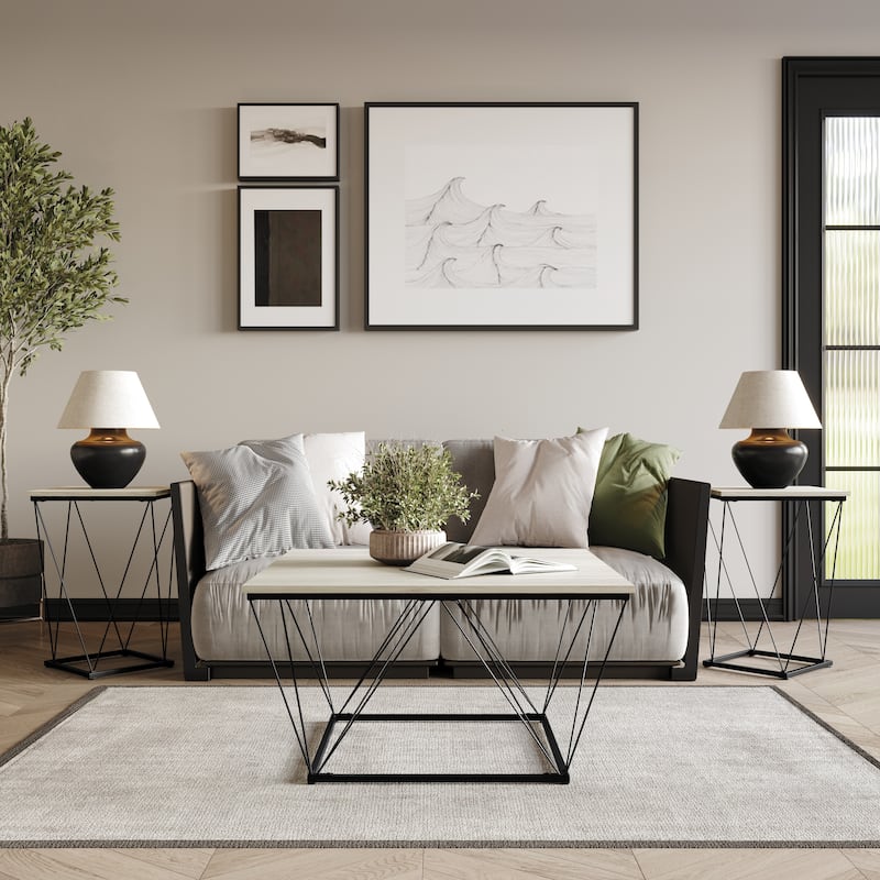 CraftPorch Minimalist 3- Pieces Coffee Table Set