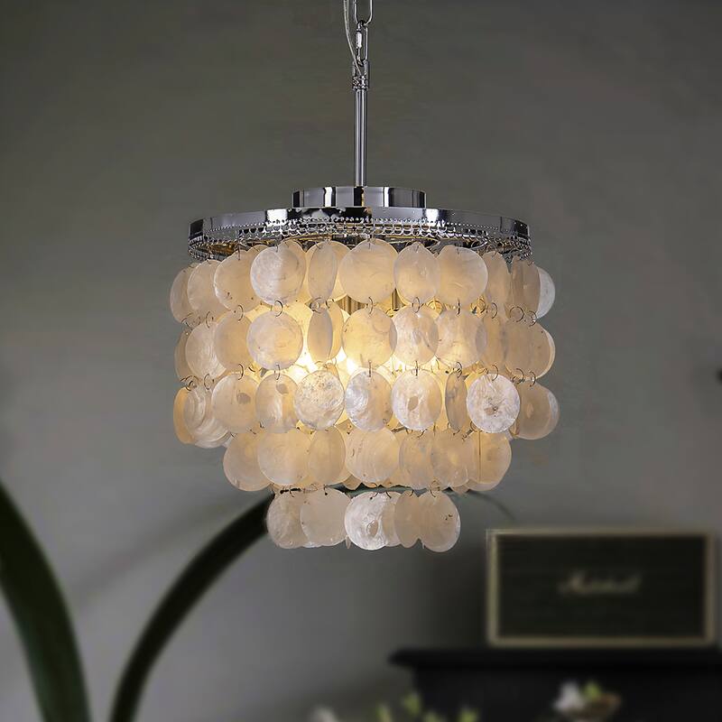 DancyHome Mese - 3 Light Coastal Capiz Shell Chandelier