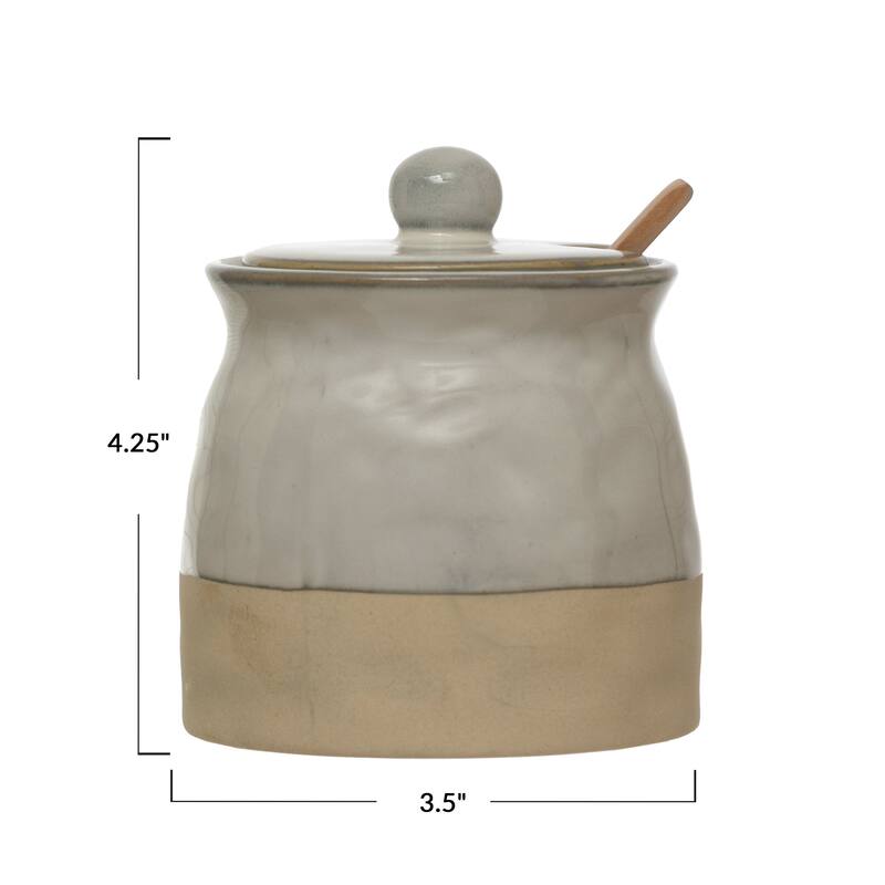 Stoneware Sugar Pot with Lid