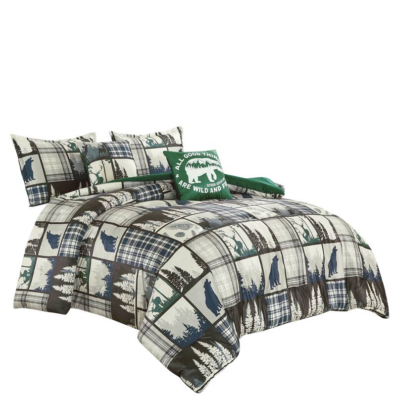 5 PC Velvet Reversible Comforter set