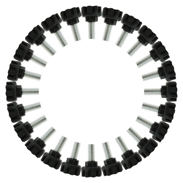 M8 x 17 x 20mm Furniture Glide Leveling Feet Adjuster Pad for Sofa Leg 24pcs