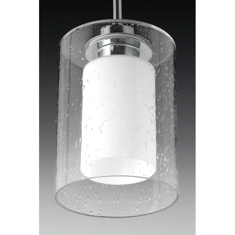 Progress Lighting Double Glass 8" Wide Mini Pendant with Frosted Inner