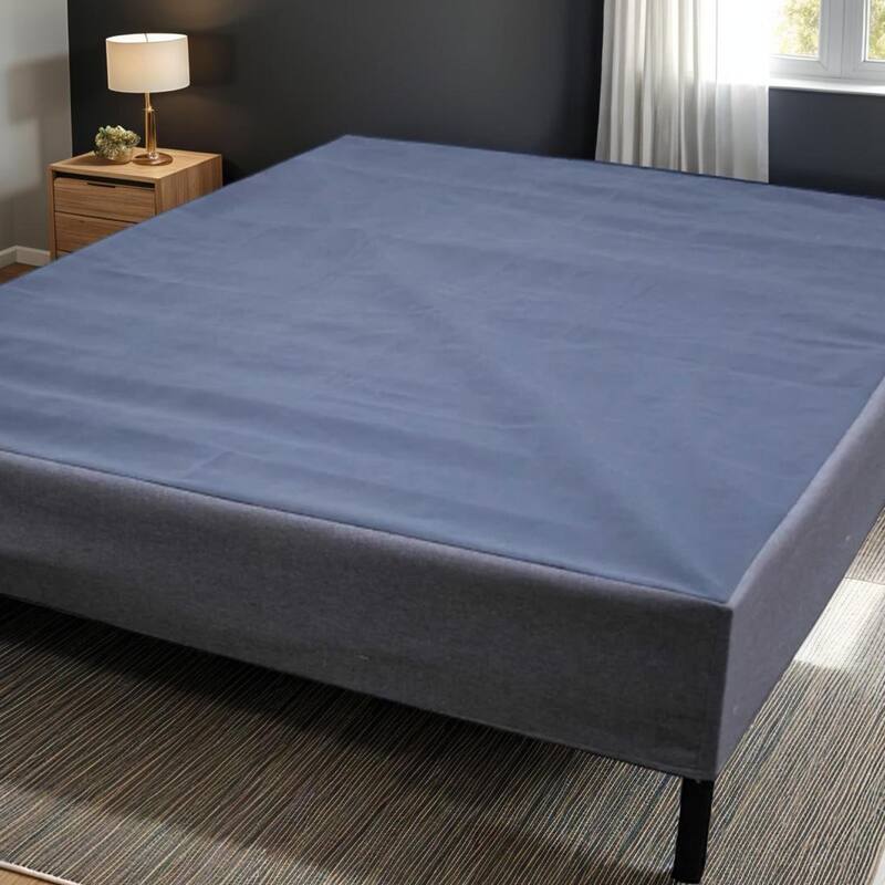 California King Size Upholstered Heavy-Duty Platform Bed with Box Spring, 1,000 lb Capacity and No-Assembly Design