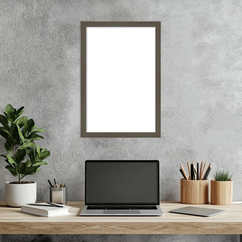 Amanti Art Svelte Clay Grey Framed Dry Erase Magnetic Board