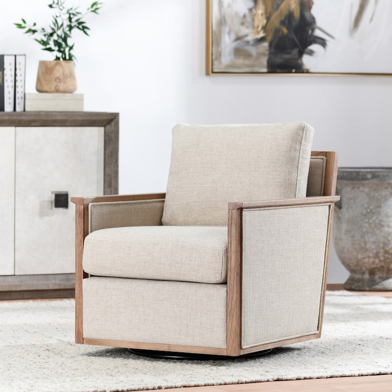 Classic Home Norman Swivel Accent Chair - Natural