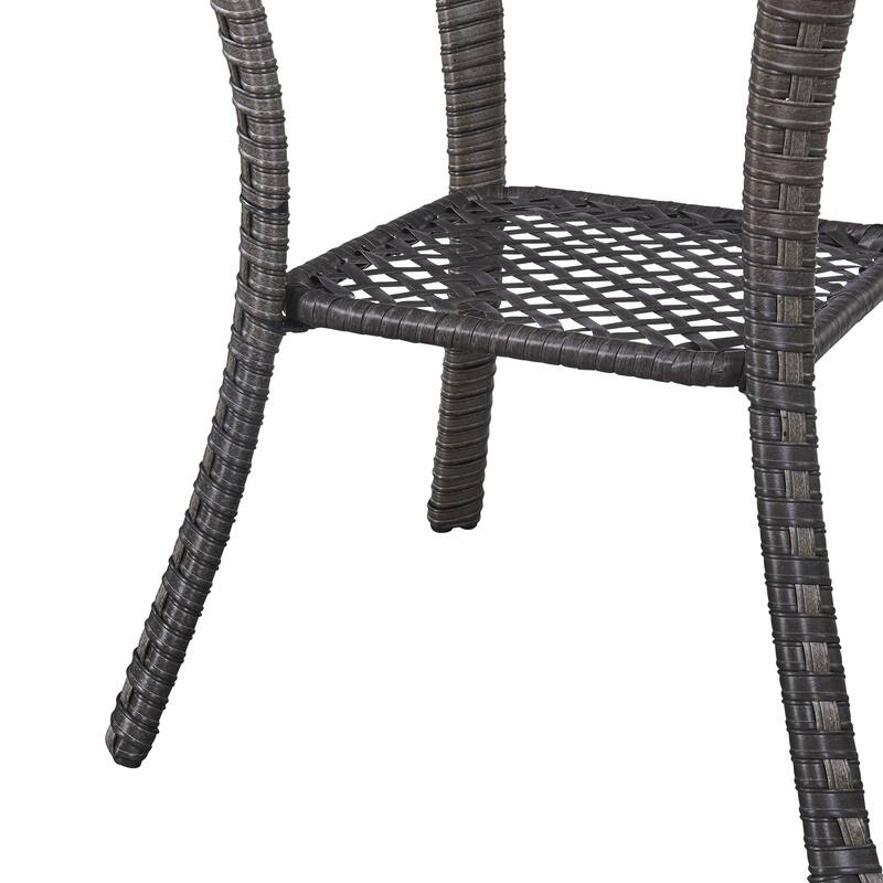 Pocassy Patio Wicker Coffee Table, Outdoor Rattan Side Table - 20"X20"