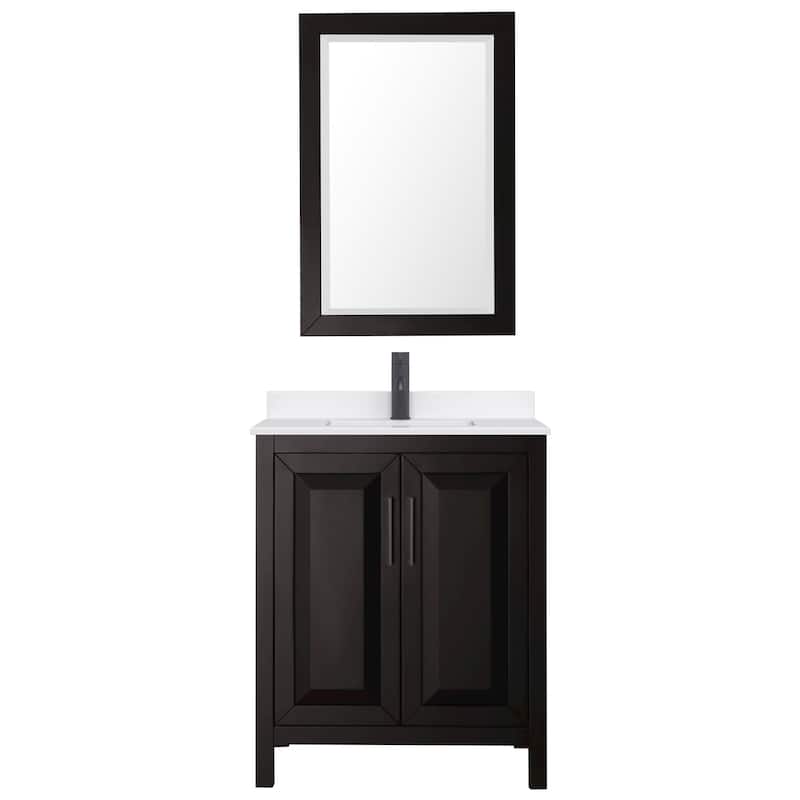 Daria 30-inch Single Vanity, Single Hole Quartz Top, 24-inch Mirror