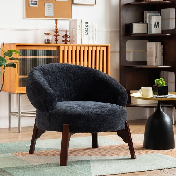 slide 2 of 10, XINMICS Modern Accent Chair Upholstered Armchair for Living Room, Bedroom Black