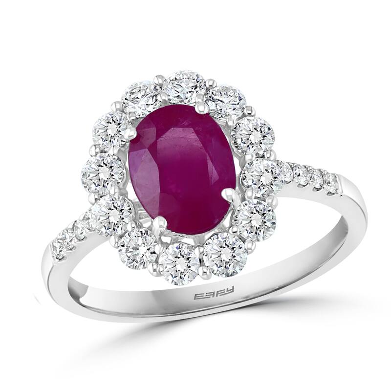 EFFY 14K Gold Diamond Natural Ruby Ring