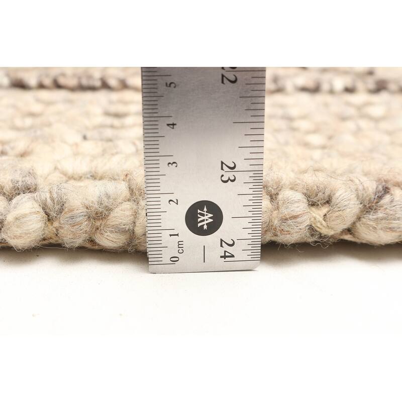 ECARPETGALLERY Braid weave Sienna Tan Wool Rug - 5'4 x 7'4