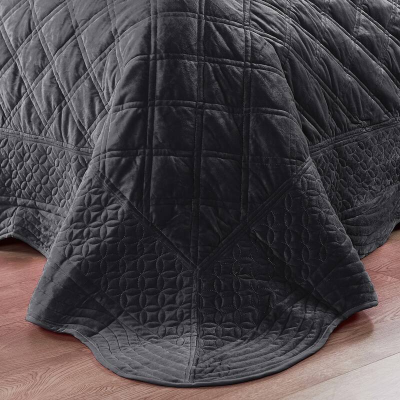 Serenta Supersoft Microplush Quilted 4 Pieces Bedspread Coverlet Set
