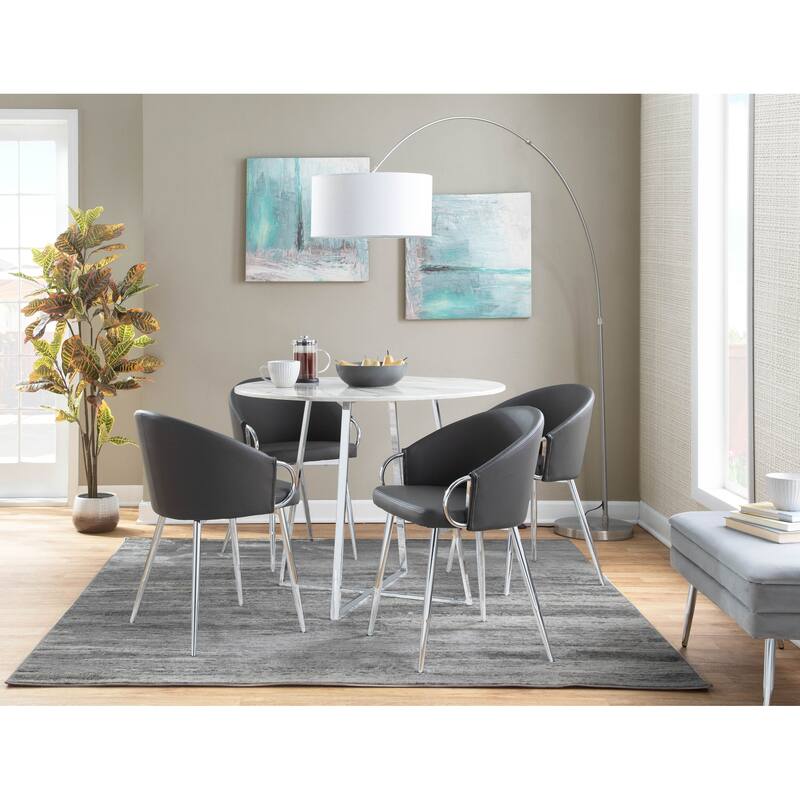 Silver Orchid Battista Silver Upholstered Chair