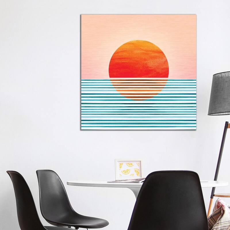iCanvas "Minimalist Sunset" by Modern Tropical Canvas Print - 37x37x1.5