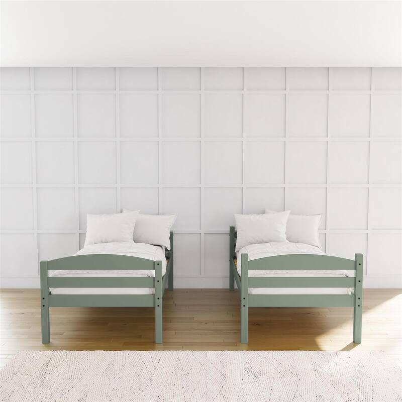 DHP Brady Solid Wood Twin-over-Twin Convertible Bunk Bed