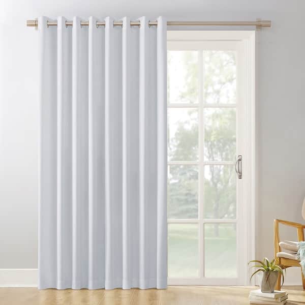 slide 2 of 72, Sun Zero Hayden Patio Extra-Wide Blackout Grommet Sliding Patio Door Curtain Panel, Single Panel 100x84 - Dove White