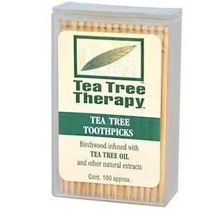 Tea Tree Therapy Toothpicks - 100 Toothpicks - Case of 12