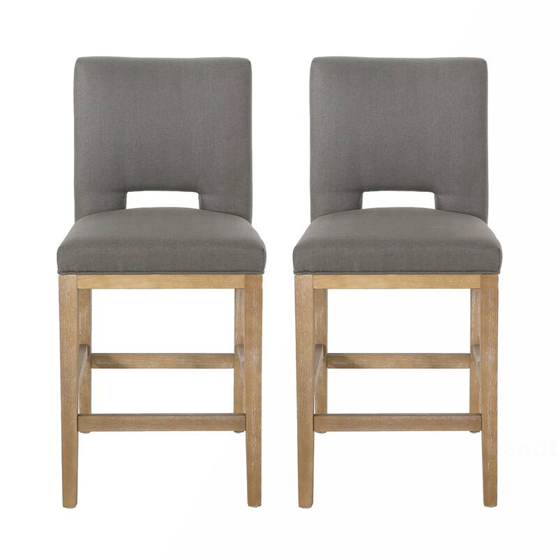 Fabric Wood Counter Stool,Set of 2
