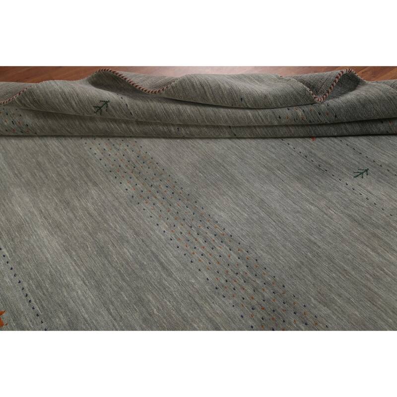 Tribal Gabbeh Indian Area Rug Handmade Wool Carpet - 7'10"x 9'8"