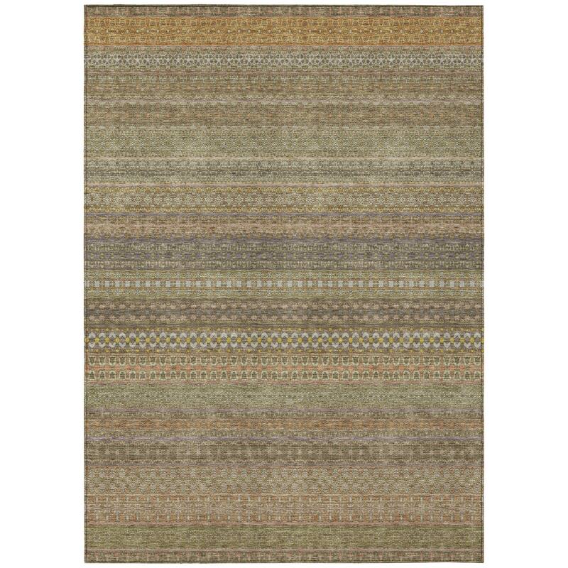 Pafi Stripe Weather Resistant Blended Style Outdoor Rug