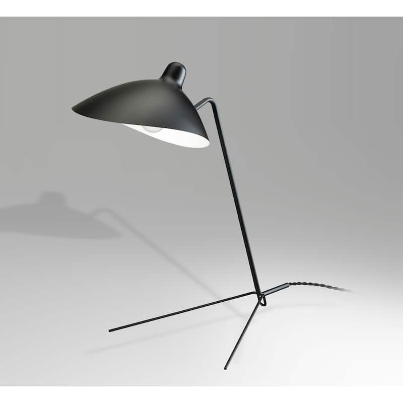 1 Light Black Steel Frame Table Lamp With Aluminum Shade