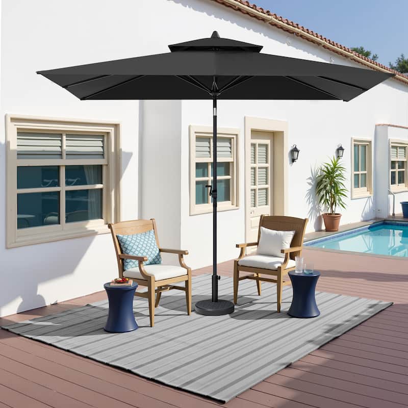 Crestlive Products Outdoor Patio Market Umbrella with Tilt & Crank, Umbrella Base Included - Black
