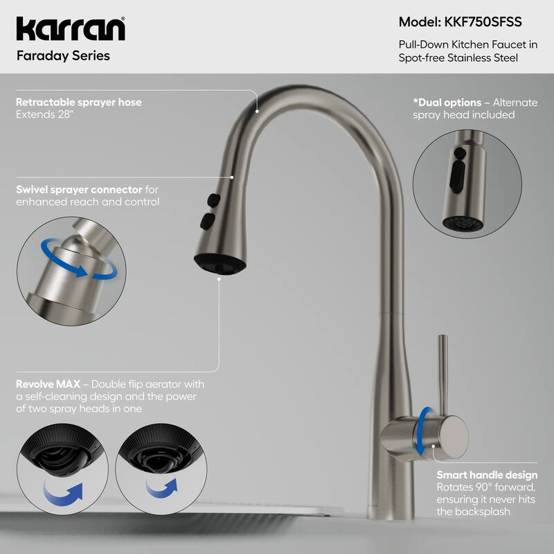 Karran Faraday Pull-Down Sprayer Kitchen Faucet