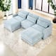 Option 3 Seater with 2 Ottoman Blue