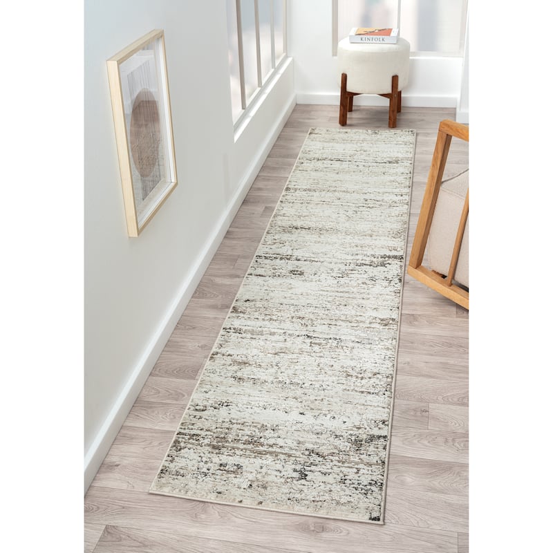 Sevita Dark Gray Transitional High-Low Textured Indoor Area Rug - 2' x 10'
