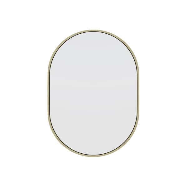 28 in. x 20 in. Pill Shape Black Stainless Steel Framed Mirror 28 in. x 20 in. Pill Shape Black Stainless Steel Framed Mirror