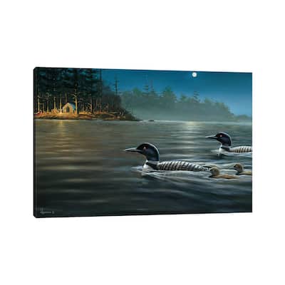 iCanvas "Moonlight Cruise Loons" by Anderson Art Canvas Print