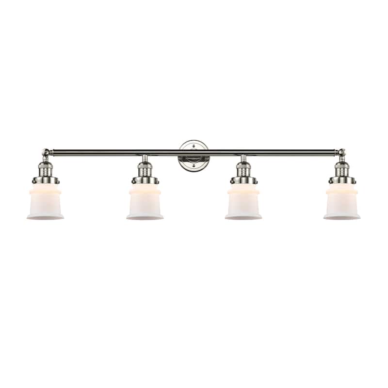 Innovations Lighting Small Canton 4 Light 42" Wide Bathroom Vanity - Polished Nickel / Matte White
