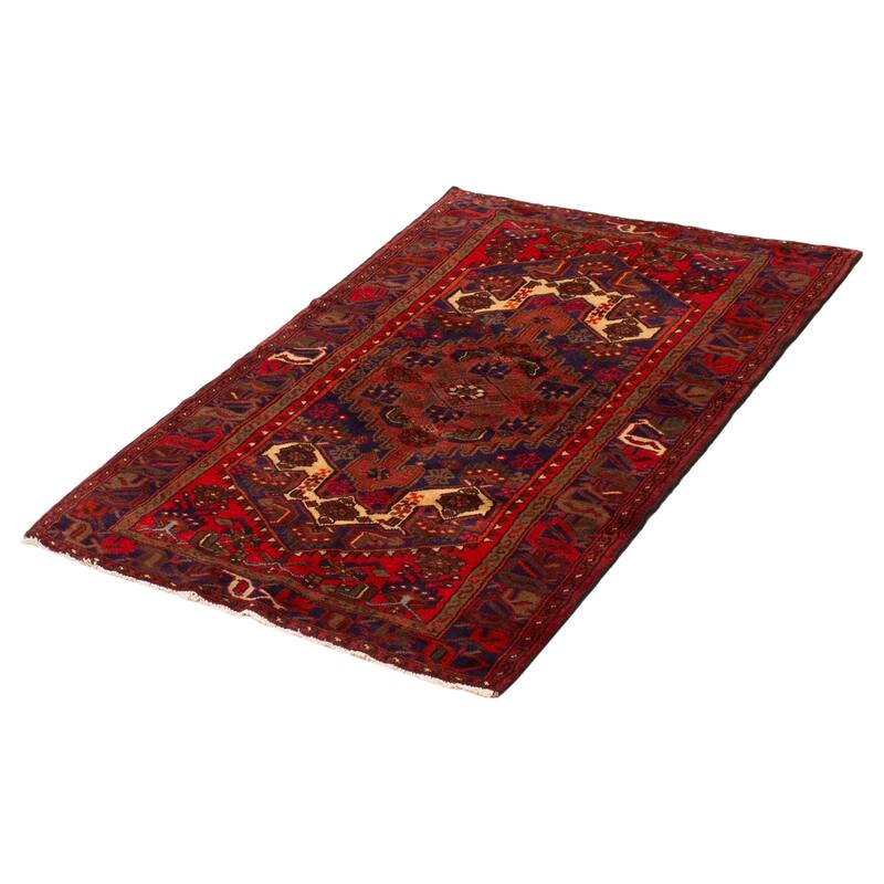 ECARPETGALLERY Hand-knotted Andelz Red Wool Rug - 4'1 x 5'10