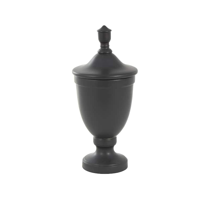 Ceramic Fluted Urn Shaped Living Room Decorative Jars with Lid - Black or White - Roche River Decor