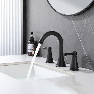 Widespread 2-Handles Bathroom Faucet in Matte Black