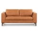 preview thumbnail 1 of 18, Poly & Bark Calle 75" Genuine Italian Leather Apartment Sofa Cognac Tan/Walnut