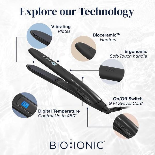 Bio Ionic 10X Pro Vibrating Plate Styling Flat Iron 1 Inch  display picture 3