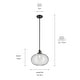 preview thumbnail 52 of 68, Kichler Lighting Avery 1-Light Pendant Light with Seeded Glass