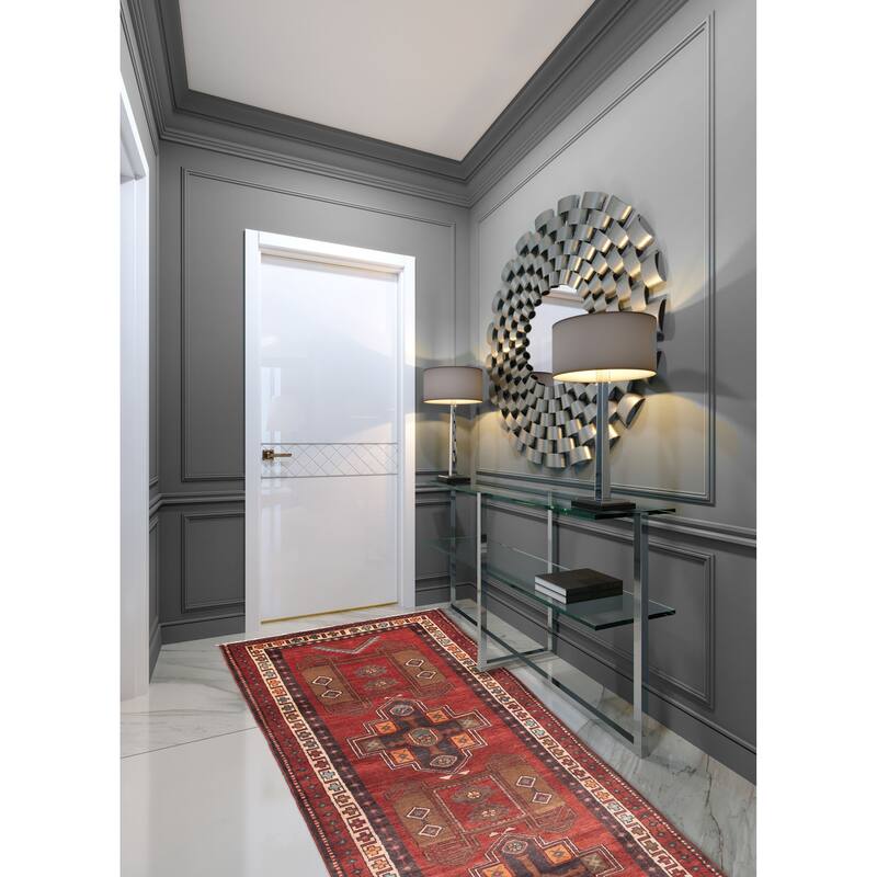 ECARPETGALLERY Hand-knotted Konya Anatolian Dark Red Wool Rug - 3'6 x 12'7