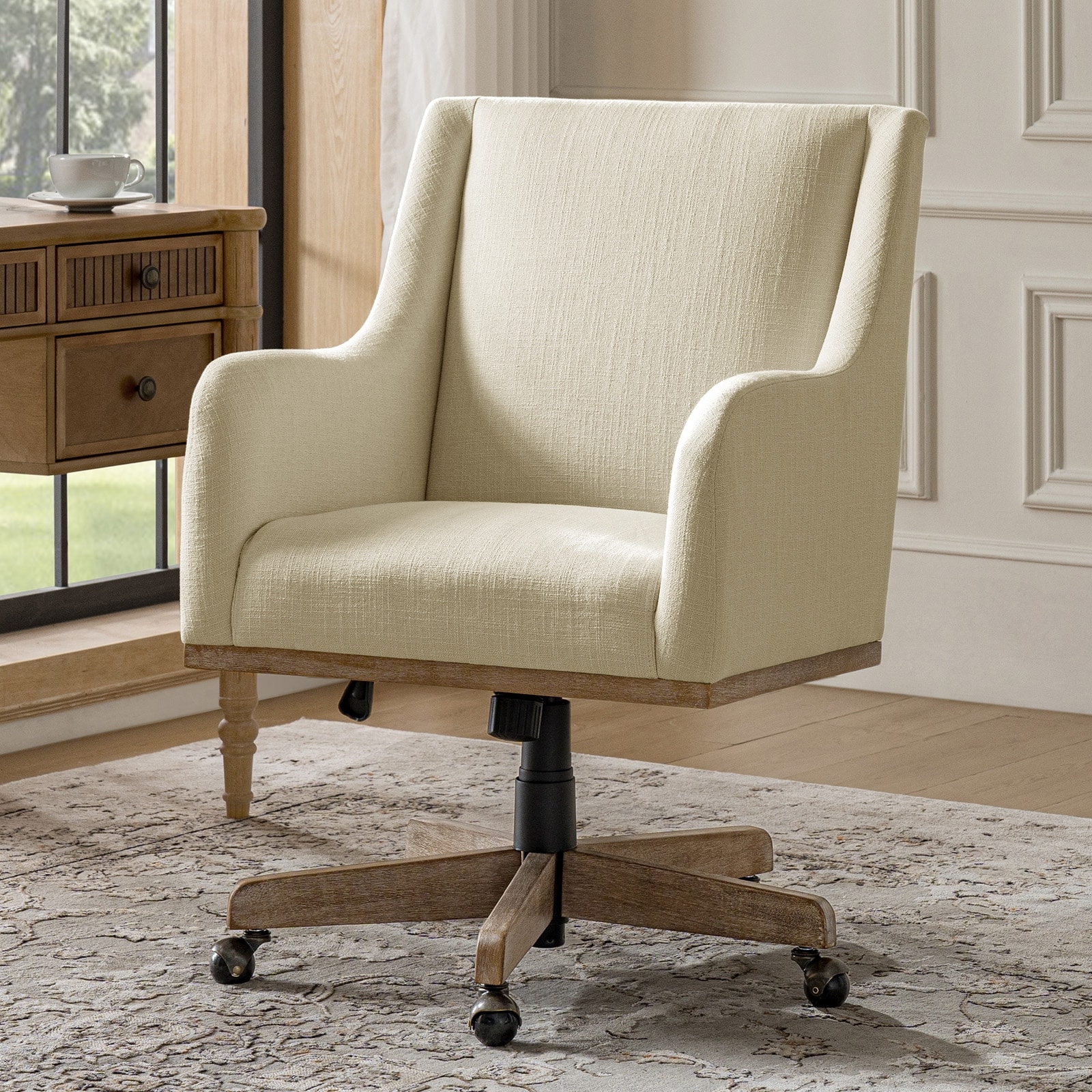 Julia Farmhouse Solid Wood Office Chair By HULALA HOME