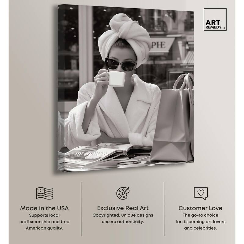 Early Morning Coffee Canvas by Art Remedy, Gallery Wrapped