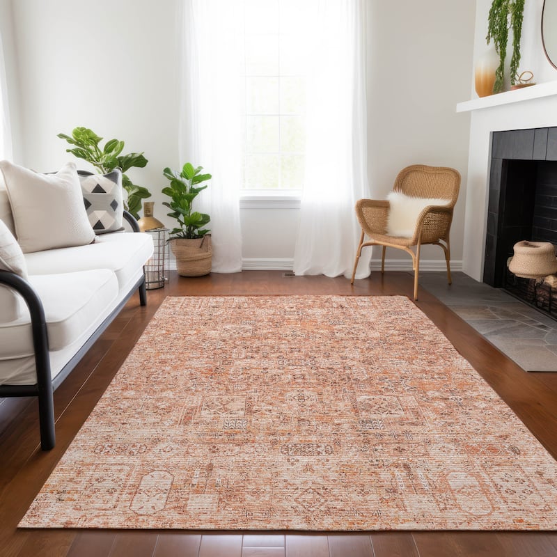 Machine Washable Indoor/ Outdoor Chantille Traditional Vintage Rug