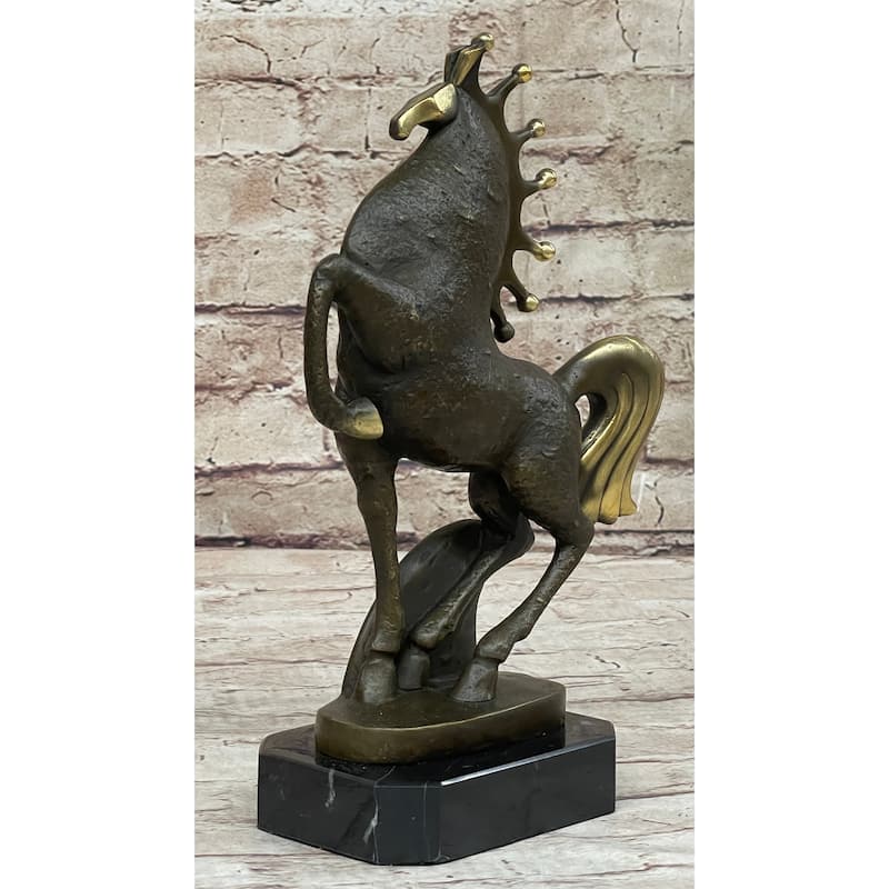 Signed Original Miguel Lopez Tang Horse Abstract Modern Bronze Sculpture Statue