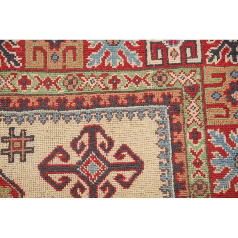 Kazak Area Rug Handmade Living Room Wool Carpet - 4'10" x 6'8"