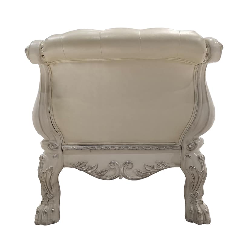 Adison Cream and Bone White Bench with Nailhead Trim
