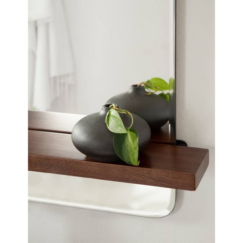 Kate and Laurel Fosset Frameless Mirror with Shelf